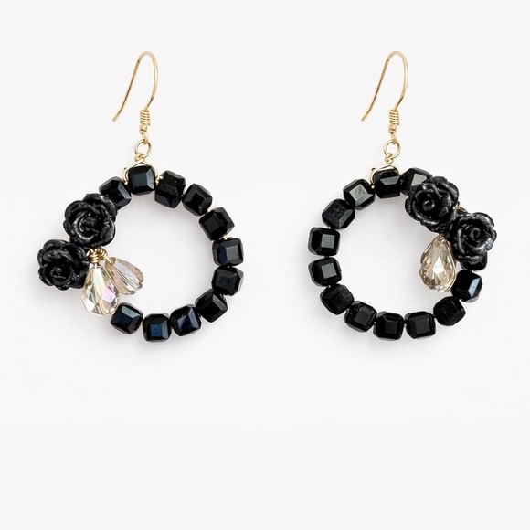 Source Unknown Jewelry - ⚜️ Elegant Black Beaded Earrings